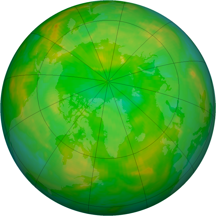 Arctic ozone map for 28 June 1990